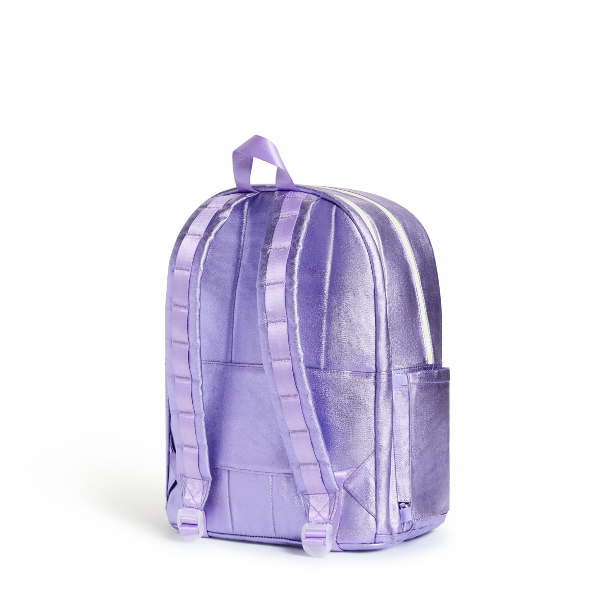 State Bags Kane Kids Double Pocket Backpack Metallic Lilac Quilted Sequins