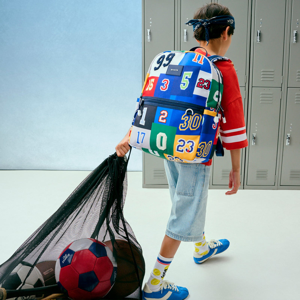 State Bags Kane Kids Travel Backpack Polyester Canvas Varsity Numbers