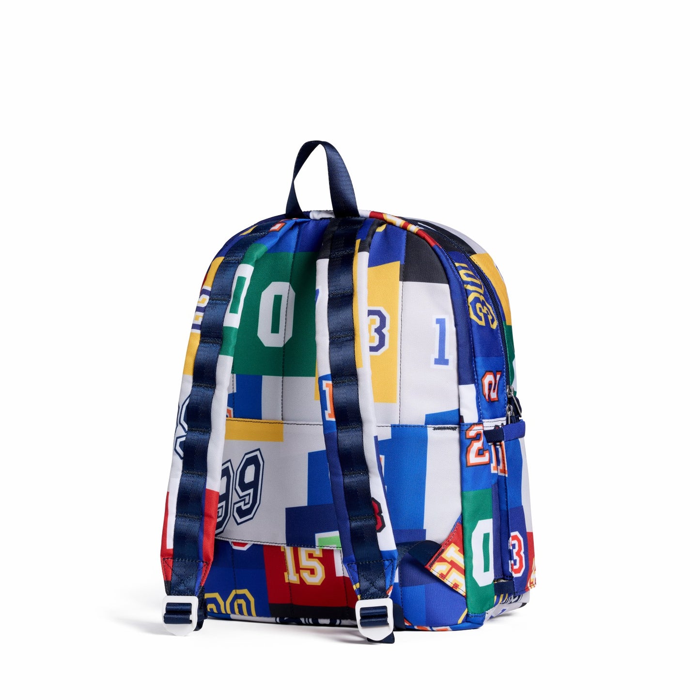 State Bags Kane Double Pocket Backpack Recycled Poly Canvas Varsity Numbers