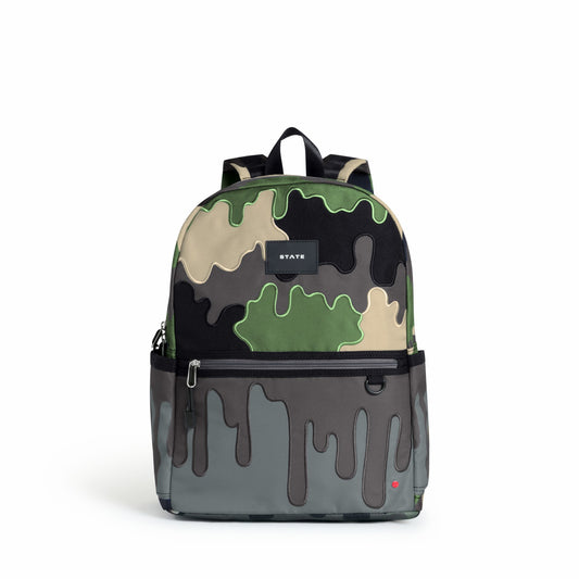 State Bags Kane Kids Double Pocket Backpack Printed Canvas Camo Drip