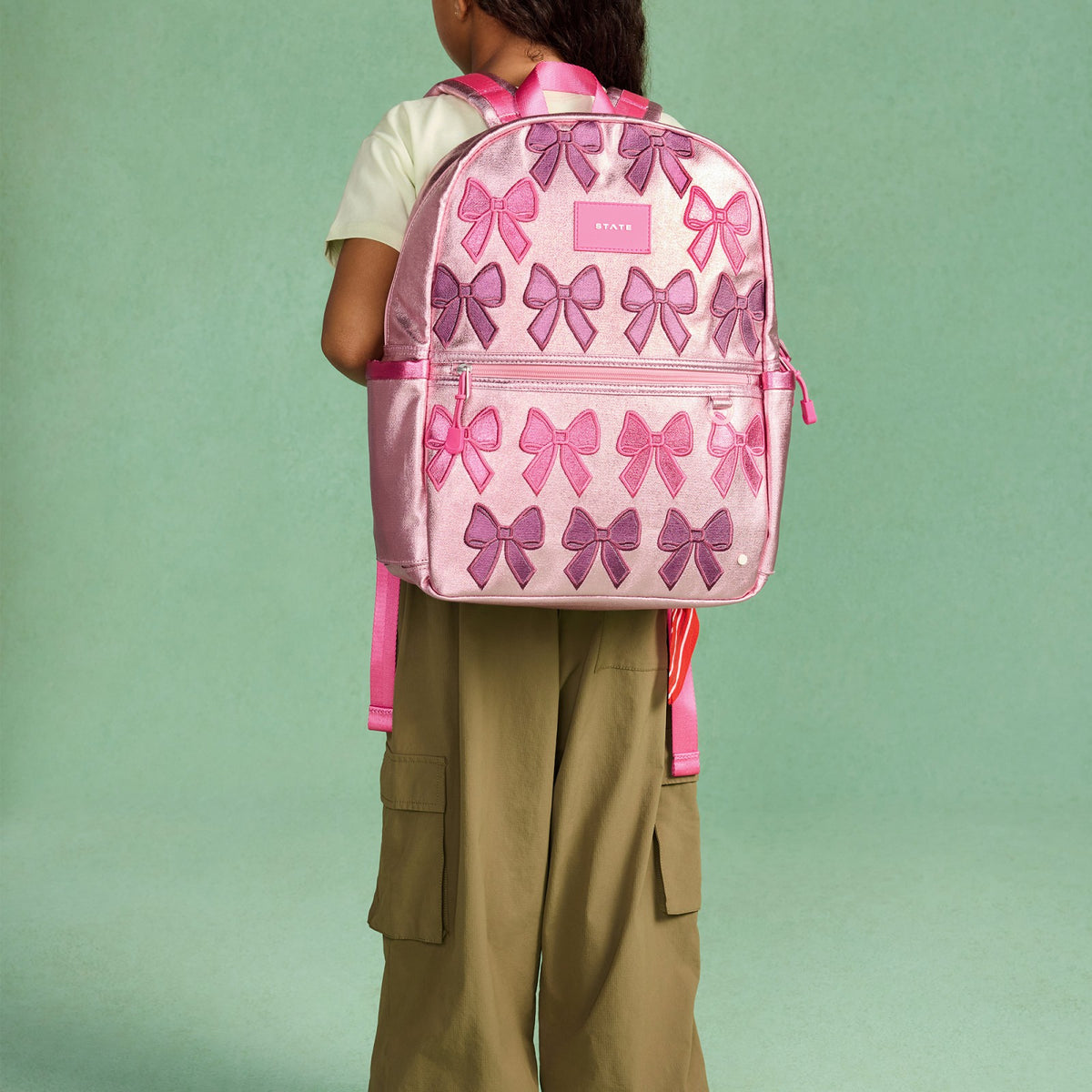 State Bags Kane Kids Backpack Metallic Patchwork Bows
